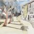 Fre de ric place a fontarrabie croquis aquarelle 02 2023