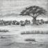 Mireille paysage africain graphite 01 2023